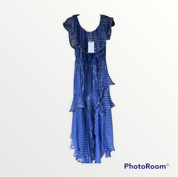 MISA Los Angeles 'Ambrosia' Dress in Blue Crepe M - Picture 6 of 8